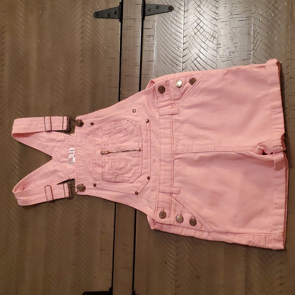 🦋5/$15 Girls Pink Overall Shorts 7/8